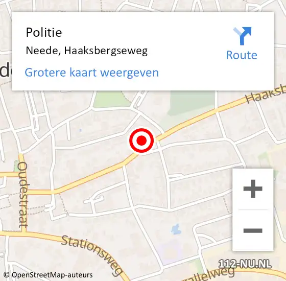 Locatie op kaart van de 112 melding: Politie Neede, Haaksbergseweg op 20 oktober 2022 19:45