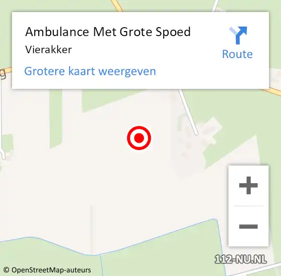 Locatie op kaart van de 112 melding: Ambulance Met Grote Spoed Naar Vierakker op 20 oktober 2022 20:23