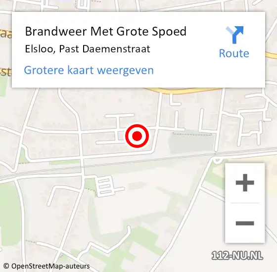 Locatie op kaart van de 112 melding: Brandweer Met Grote Spoed Naar Elsloo, Past Daemenstraat op 20 oktober 2022 21:58