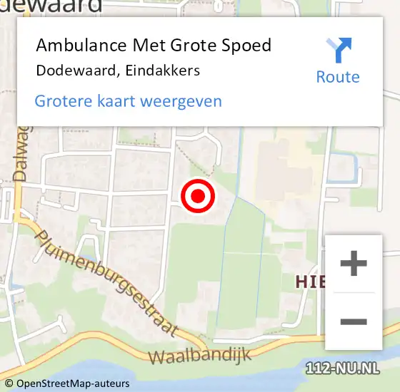 Locatie op kaart van de 112 melding: Ambulance Met Grote Spoed Naar Dodewaard, Eindakkers op 21 oktober 2022 00:46