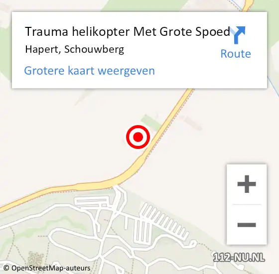 Locatie op kaart van de 112 melding: Trauma helikopter Met Grote Spoed Naar Hapert, Schouwberg op 21 oktober 2022 02:47