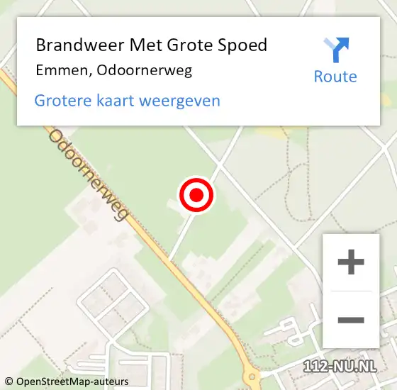 Locatie op kaart van de 112 melding: Brandweer Met Grote Spoed Naar Emmen, Odoornerweg op 21 oktober 2022 03:19