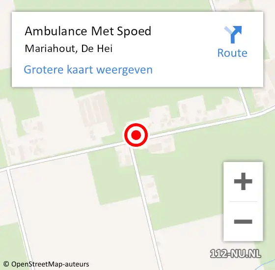 Locatie op kaart van de 112 melding: Ambulance Met Spoed Naar Mariahout, De Hei op 2 augustus 2014 09:19