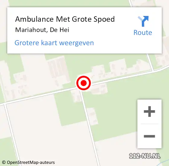 Locatie op kaart van de 112 melding: Ambulance Met Grote Spoed Naar Mariahout, De Hei op 2 augustus 2014 09:20