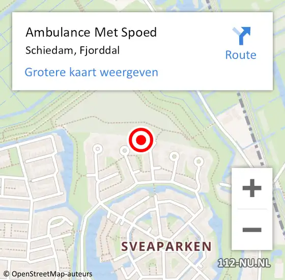 Locatie op kaart van de 112 melding: Ambulance Met Spoed Naar Schiedam, Fjorddal op 21 oktober 2022 07:26