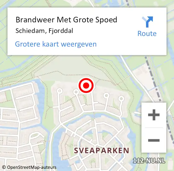 Locatie op kaart van de 112 melding: Brandweer Met Grote Spoed Naar Schiedam, Fjorddal op 21 oktober 2022 07:26