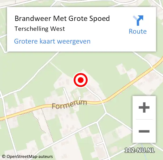 Locatie op kaart van de 112 melding: Brandweer Met Grote Spoed Naar Terschelling West op 21 oktober 2022 07:38