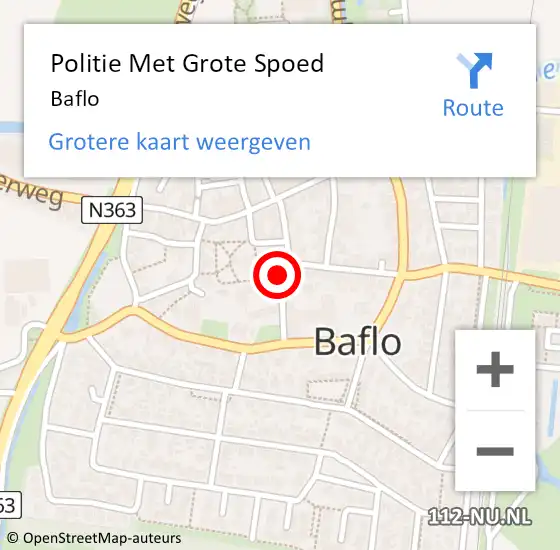 Locatie op kaart van de 112 melding: Politie Met Grote Spoed Naar Baflo op 21 oktober 2022 07:43