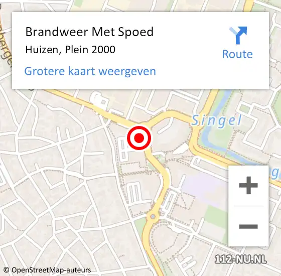 Locatie op kaart van de 112 melding: Brandweer Met Spoed Naar Huizen, Plein 2000 op 21 oktober 2022 07:46