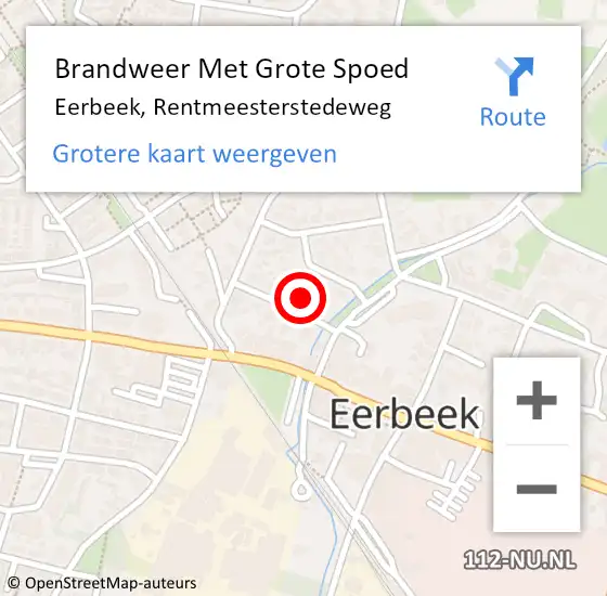 Locatie op kaart van de 112 melding: Brandweer Met Grote Spoed Naar Eerbeek, Rentmeesterstedeweg op 21 oktober 2022 08:00