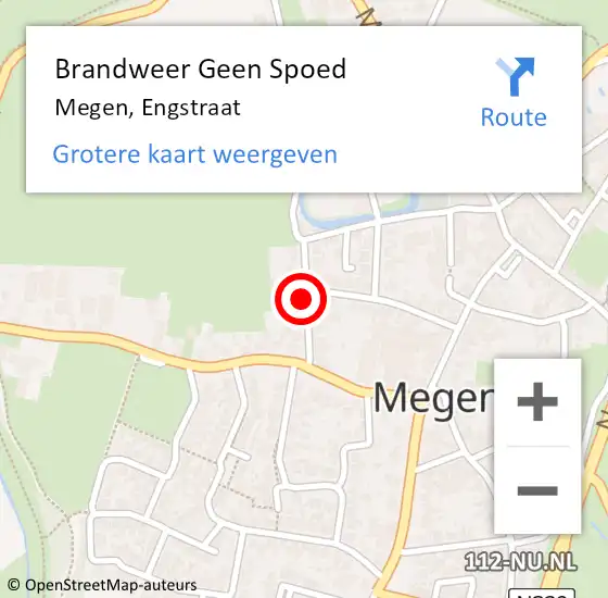 Locatie op kaart van de 112 melding: Brandweer Geen Spoed Naar Megen, Engstraat op 21 oktober 2022 10:16