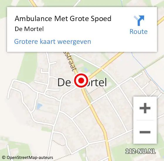Locatie op kaart van de 112 melding: Ambulance Met Grote Spoed Naar De Mortel op 21 oktober 2022 11:35