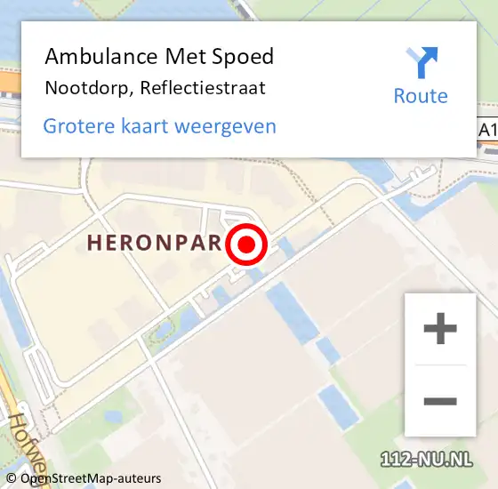 Locatie op kaart van de 112 melding: Ambulance Met Spoed Naar Nootdorp, Reflectiestraat op 21 oktober 2022 12:28