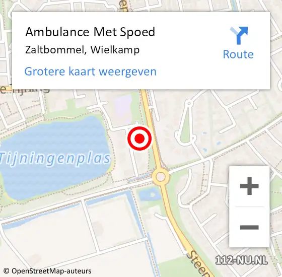 Locatie op kaart van de 112 melding: Ambulance Met Spoed Naar Zaltbommel, Wielkamp op 21 oktober 2022 12:30