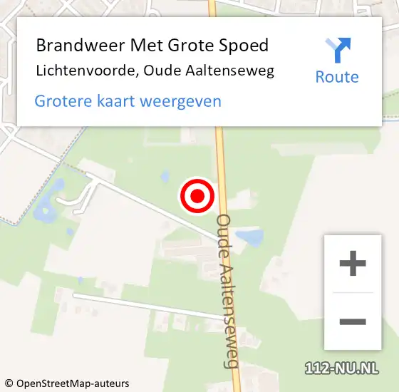 Locatie op kaart van de 112 melding: Brandweer Met Grote Spoed Naar Lichtenvoorde, Oude Aaltenseweg op 21 oktober 2022 13:08