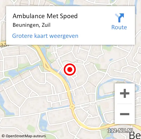 Locatie op kaart van de 112 melding: Ambulance Met Spoed Naar Beuningen, Zuil op 21 oktober 2022 13:22