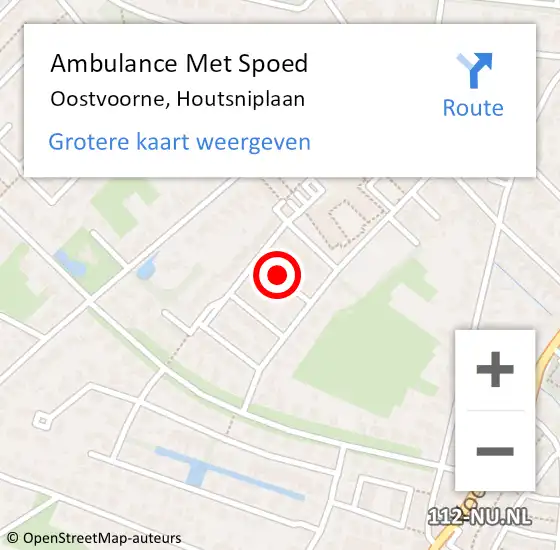 Locatie op kaart van de 112 melding: Ambulance Met Spoed Naar Oostvoorne, Houtsniplaan op 21 oktober 2022 13:30