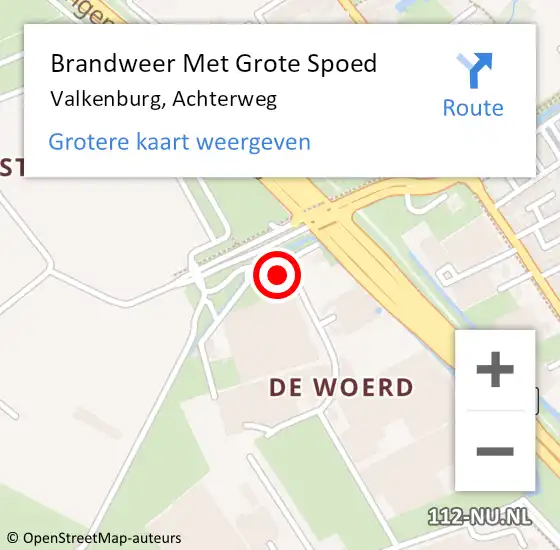 Locatie op kaart van de 112 melding: Brandweer Met Grote Spoed Naar Valkenburg, Achterweg op 21 oktober 2022 13:32