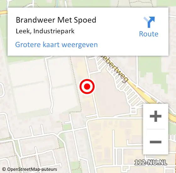 Locatie op kaart van de 112 melding: Brandweer Met Spoed Naar Leek, Industriepark op 21 oktober 2022 14:54