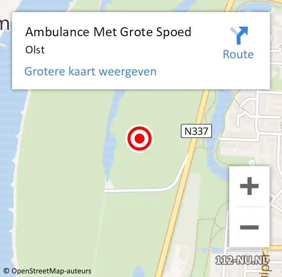 Locatie op kaart van de 112 melding: Ambulance Met Grote Spoed Naar Olst op 21 oktober 2022 15:12