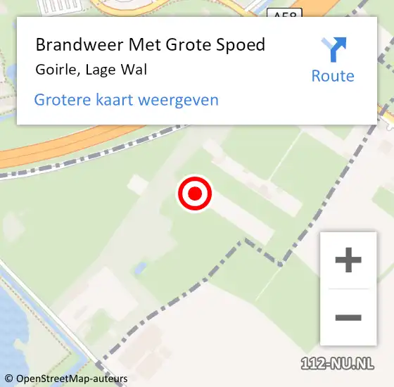 Locatie op kaart van de 112 melding: Brandweer Met Grote Spoed Naar Goirle, Lage Wal op 21 oktober 2022 16:11