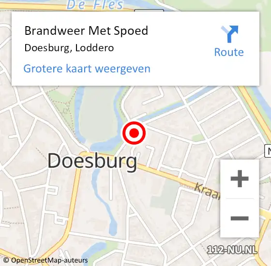 Locatie op kaart van de 112 melding: Brandweer Met Spoed Naar Doesburg, Loddero op 21 oktober 2022 17:28