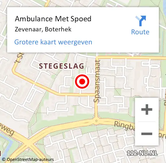 Locatie op kaart van de 112 melding: Ambulance Met Spoed Naar Zevenaar, Boterhek op 21 oktober 2022 17:47