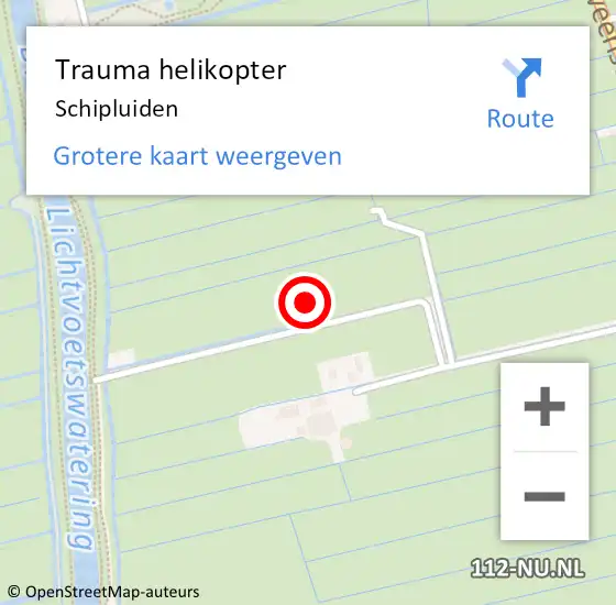 Locatie op kaart van de 112 melding: Trauma helikopter Schipluiden op 21 oktober 2022 19:58