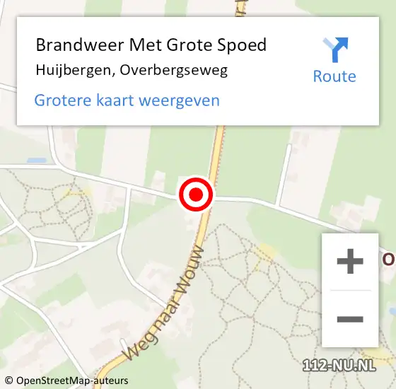 Locatie op kaart van de 112 melding: Brandweer Met Grote Spoed Naar Huijbergen, Overbergseweg op 21 oktober 2022 21:32