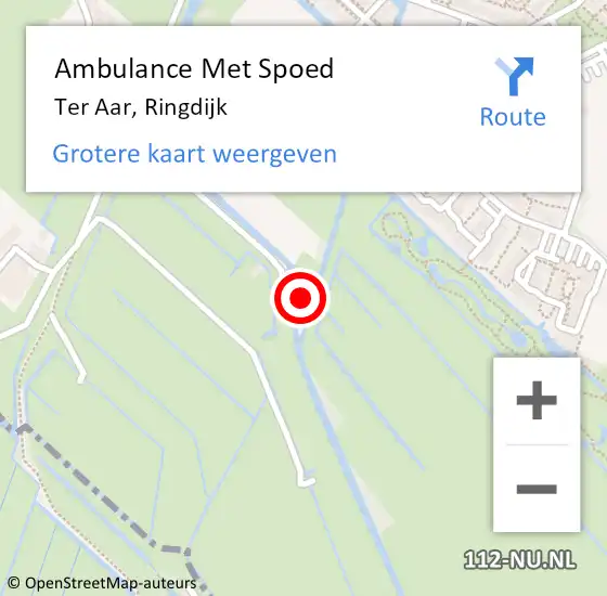 Locatie op kaart van de 112 melding: Ambulance Met Spoed Naar Ter Aar, Ringdijk op 2 augustus 2014 11:15