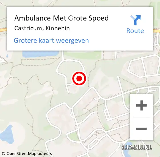 Locatie op kaart van de 112 melding: Ambulance Met Grote Spoed Naar Castricum, Kinnehin op 21 oktober 2022 23:59