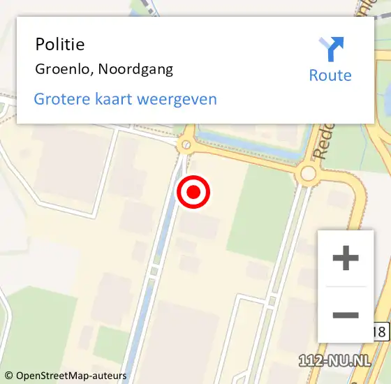 Locatie op kaart van de 112 melding: Politie Groenlo, Noordgang op 22 oktober 2022 00:32