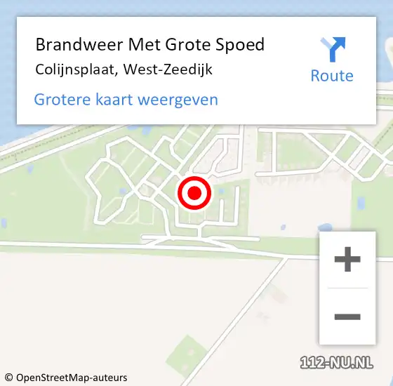 Locatie op kaart van de 112 melding: Brandweer Met Grote Spoed Naar Colijnsplaat, West-Zeedijk op 22 oktober 2022 00:47