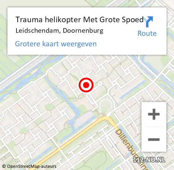 Locatie op kaart van de 112 melding: Trauma helikopter Met Grote Spoed Naar Leidschendam, Doornenburg op 22 oktober 2022 01:39