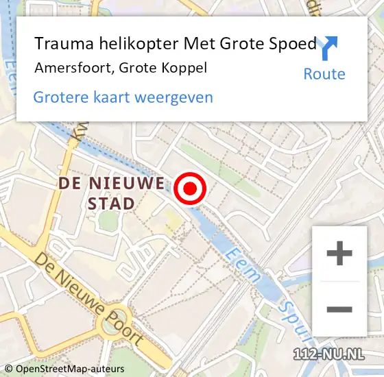 Locatie op kaart van de 112 melding: Trauma helikopter Met Grote Spoed Naar Amersfoort, Grote Koppel op 22 oktober 2022 03:20