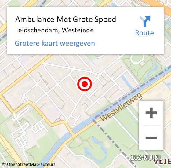 Locatie op kaart van de 112 melding: Ambulance Met Grote Spoed Naar Leidschendam, Westeinde op 22 oktober 2022 03:58