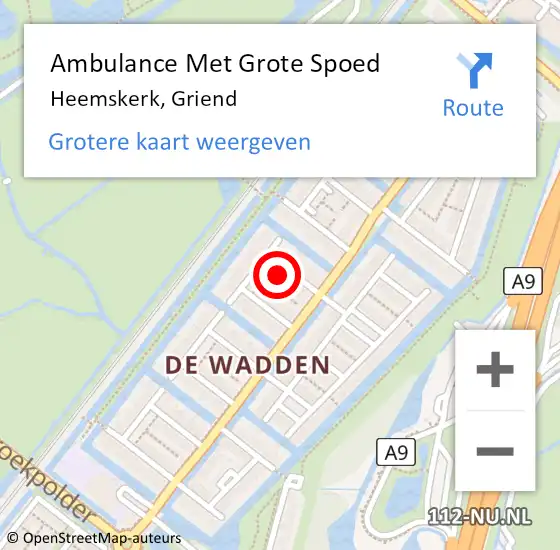 Locatie op kaart van de 112 melding: Ambulance Met Grote Spoed Naar Heemskerk, Griend op 22 oktober 2022 04:13