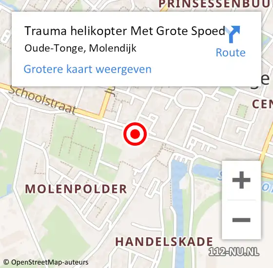Locatie op kaart van de 112 melding: Trauma helikopter Met Grote Spoed Naar Oude-Tonge, Molendijk op 22 oktober 2022 04:38