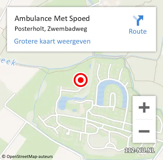 Locatie op kaart van de 112 melding: Ambulance Met Spoed Naar Posterholt, Zwembadweg op 22 oktober 2022 08:15