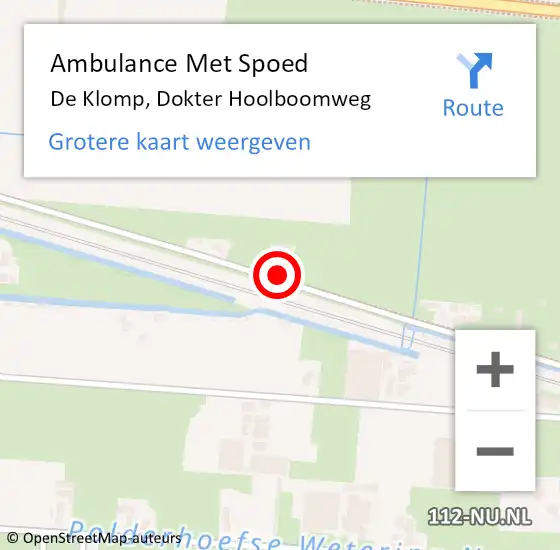 Locatie op kaart van de 112 melding: Ambulance Met Spoed Naar De Klomp, Dokter Hoolboomweg op 22 oktober 2022 09:20