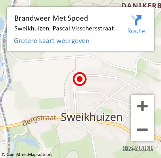 Locatie op kaart van de 112 melding: Brandweer Met Spoed Naar Sweikhuizen, Pascal Visschersstraat op 22 oktober 2022 10:13