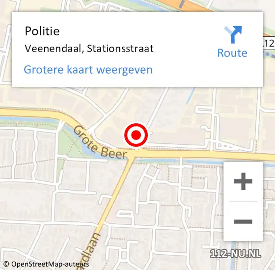 Locatie op kaart van de 112 melding: Politie Veenendaal, Stationsstraat op 22 oktober 2022 10:58