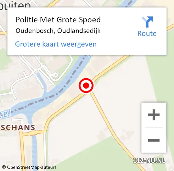 Locatie op kaart van de 112 melding: Politie Met Grote Spoed Naar Oudenbosch, Oudlandsedijk op 22 oktober 2022 11:50