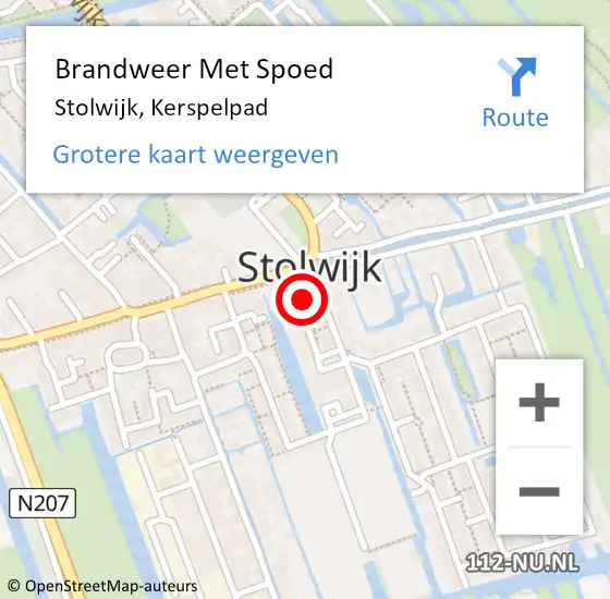 Locatie op kaart van de 112 melding: Brandweer Met Spoed Naar Stolwijk, Kerspelpad op 22 oktober 2022 13:03