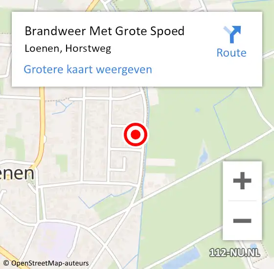 Locatie op kaart van de 112 melding: Brandweer Met Grote Spoed Naar Loenen, Horstweg op 22 oktober 2022 15:21