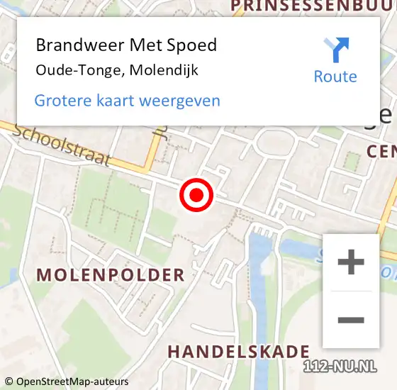 Locatie op kaart van de 112 melding: Brandweer Met Spoed Naar Oude-Tonge, Molendijk op 22 oktober 2022 16:48