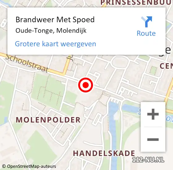 Locatie op kaart van de 112 melding: Brandweer Met Spoed Naar Oude-Tonge, Molendijk op 22 oktober 2022 17:14