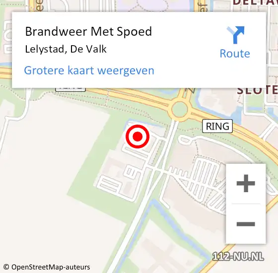 Locatie op kaart van de 112 melding: Brandweer Met Spoed Naar Lelystad, De Valk op 22 oktober 2022 17:45