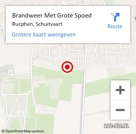 Locatie op kaart van de 112 melding: Brandweer Met Grote Spoed Naar Rucphen, Schuitvaart op 22 oktober 2022 18:32