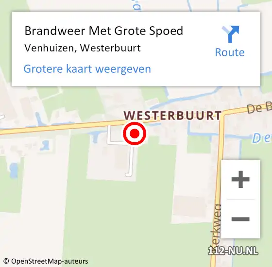 Locatie op kaart van de 112 melding: Brandweer Met Grote Spoed Naar Venhuizen, Westerbuurt op 22 oktober 2022 20:00